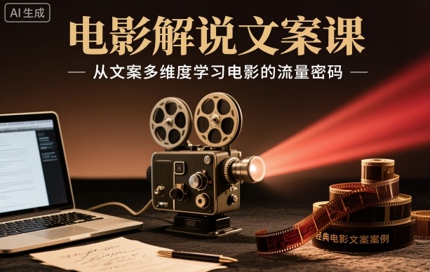 电影解说文案课，从文案多维度学习电影的流量密码-星火轻创