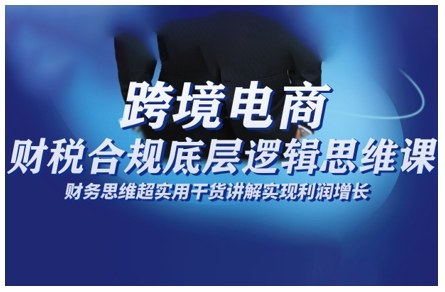 跨境电商财稅合规底层逻辑思维课，财务思维超实用于货讲解实现利润增长-星火轻创