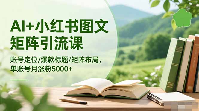 AI+小红书图文矩阵引流课：账号定位/爆款标题/矩阵布局/单账号月涨粉5000+-星火轻创
