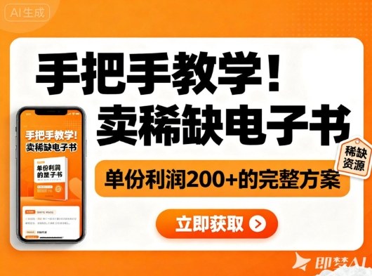 手把手教学！在小红书卖稀缺电子书，单份利润2张+的完整方案-星火轻创