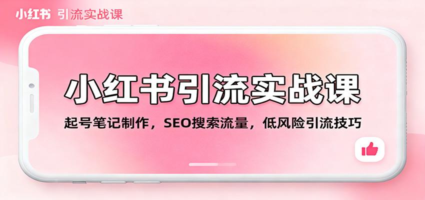 小红书引流实战课：起号笔记制作，SEO搜索流量，低风险引流技巧-星火轻创