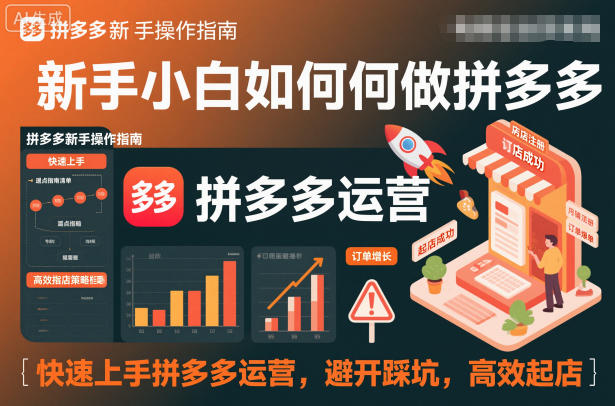 新手小白如何做拼多多，快速上手拼多多运营，避开踩坑，高效起店-星火轻创
