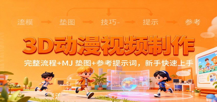 3D动漫视频制作，完整流程+MJ 垫图+参考提示词，新手快速上手-星火轻创