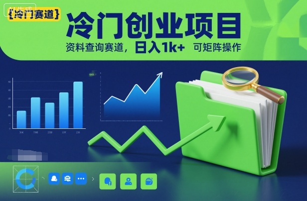 冷门创业项目，资料查询赛道，日入1k+，可矩阵操作-星火轻创