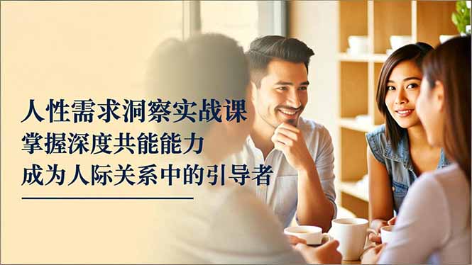 人性需求洞察实战课，掌握深度共感能力，成为人际关系中的引导者-星火轻创