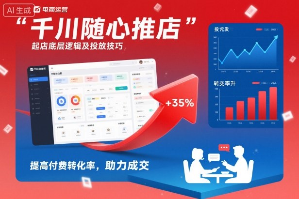 千川随心推起店底层逻辑及投放技巧，提高付费转化率，助力成交-星火轻创