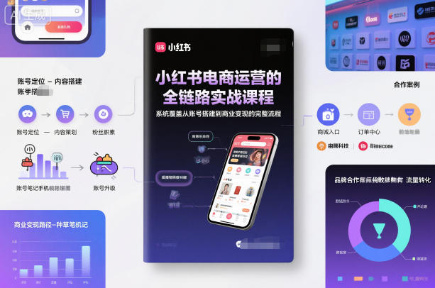 小红书电商运营的全链路实战课程，系统覆盖从账号搭建到商业变现的完整流程-星火轻创