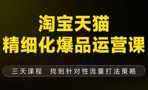 猫课子幽·淘宝天猫精细化爆品运营【音频+字幕+文档】(9月12-14杭州线下课)-星火轻创