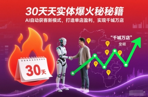 30天实体爆火秘籍，AI自动获客新模式，打造单店盈利，实现千城万店-星火轻创