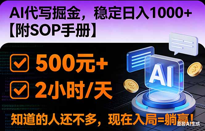 2026风口项目,AI代写掘金，稳定日入1000+，掌握核心技能【附SOP手册】-星火轻创