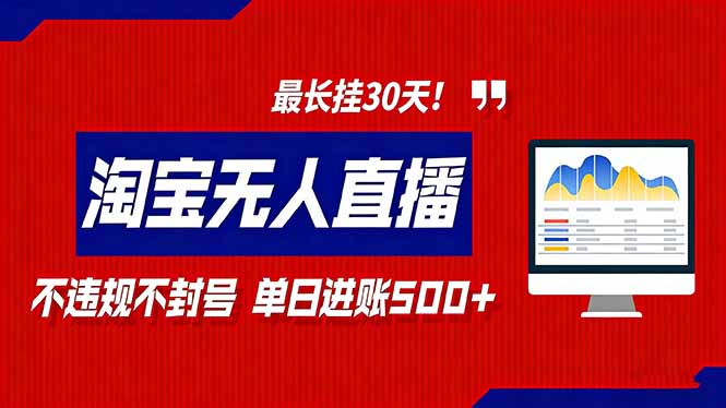 2026淘宝无人直播带货，不违规不封号，每日收益500+，最长挂30 天！-星火轻创