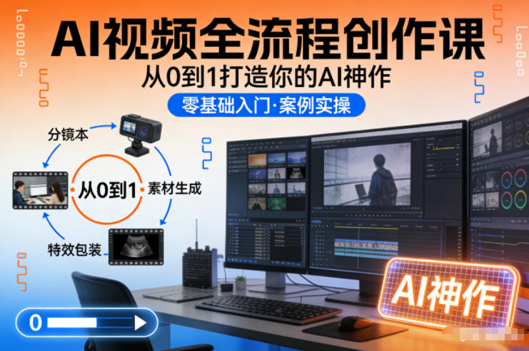 AI视频全流程创作课，从0到1打造你的AI神作-星火轻创