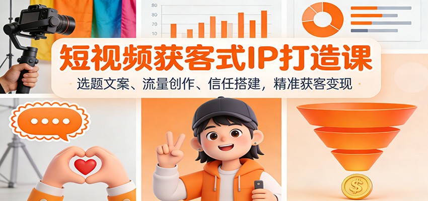 短视频获客式IP打造课：选题文案、流量创作、信任搭建，精准获客变现-星火轻创