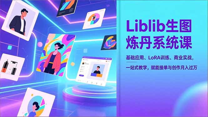 Liblib生图炼丹系统课，基础应用、LoRA训练、商业实战，一站式教学，赋能接单与创作月入过万-星火轻创