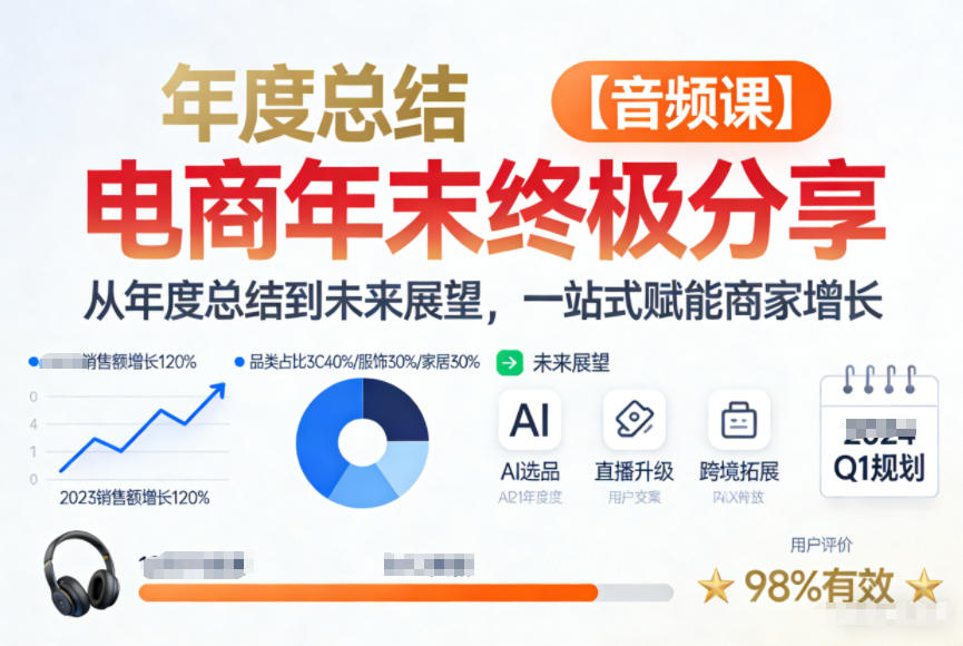 电商年未终极分享，从年度总结到未来展望，一站式赋能商家增长【音频课】-星火轻创