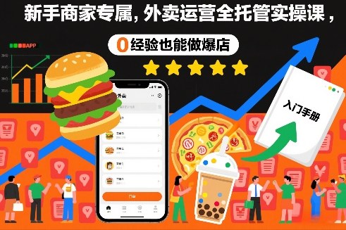 新手商家专属，外卖运营全托管实操课，0经验也能做爆店-星火轻创