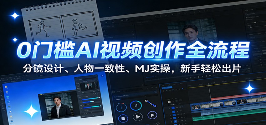 0门槛AI视频创作全流程：分镜设计、人物一致性、MJ实操，新手轻松出片-星火轻创