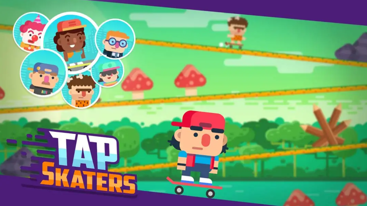 《速降滑板比赛游戏 Tap Skaters》Switch英文版NSP下载-星火轻创