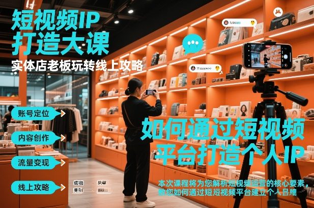 短视频ip打造大课，实体店老板玩转线上攻略-星火轻创