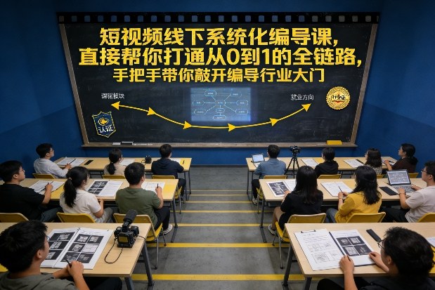 短视频线下系统化编导课，直接帮你打通从0到1的全链路，手把手带你敲开编导行业大门-星火轻创