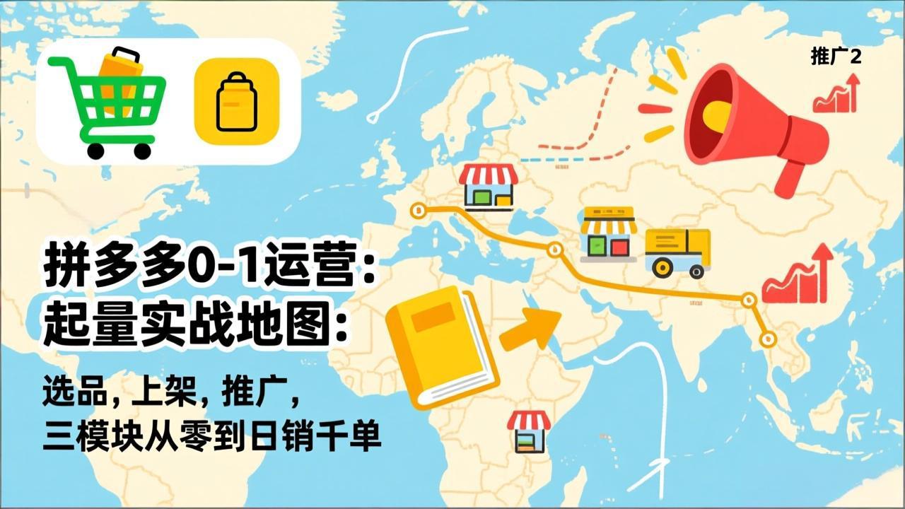 拼多多0-1运营：起量实战地图：选品，上架，推广，三模块从零到日销千单-星火轻创