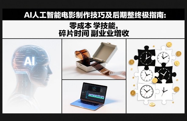 AI人工智能电影制作技巧及后期完整终极指南：零成本学技能，碎片时间副业增收-星火轻创