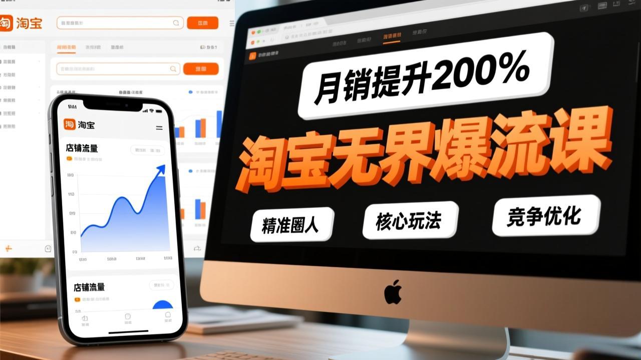 淘宝无界爆流课，精准圈人、核心玩法、竞争优化，快速引爆店铺流量，月销提升200%-星火轻创