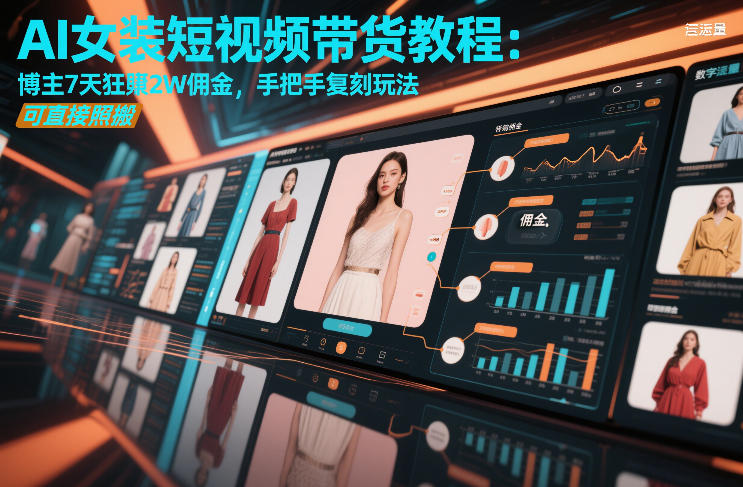 AI女装短视频带货教程：博主7天狂賺2W佣金，手把手复刻玩法，可直接照搬-星火轻创