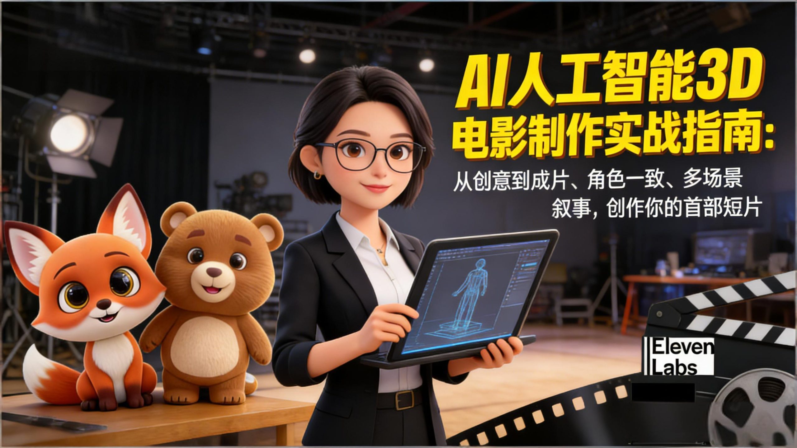 AI人工智能3D电影制作实战指南：从创意到成片、角色一致、多场景叙事，创作你的首部短片-星火轻创