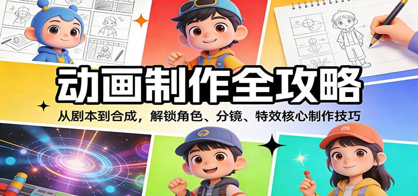 动画制作全攻略：从剧本到合成，解锁角色、分镜、特效核心制作技巧-星火轻创
