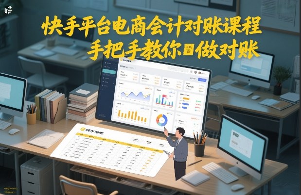 快手平台电商会计对账课程，手把手教你做对账-星火轻创