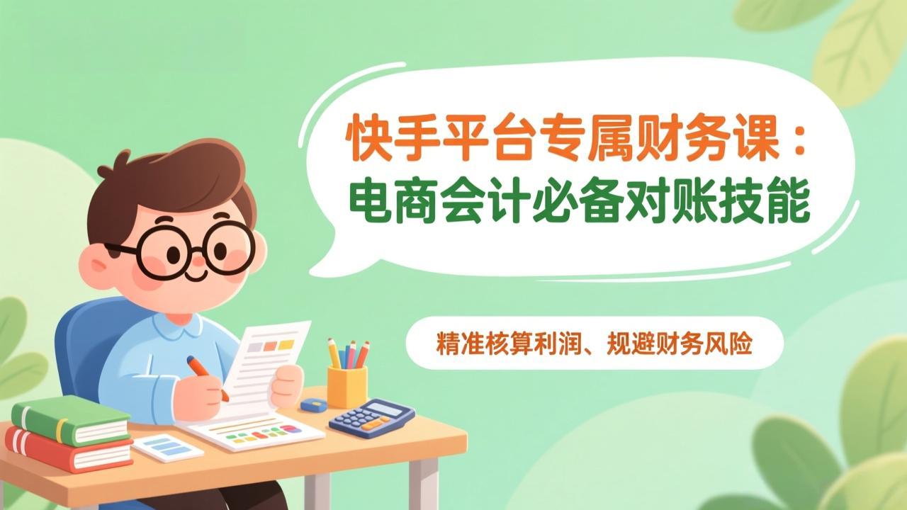 快手平台专属财务课：电商会计必备对账技能，精准核算利润、规避财务风险-星火轻创