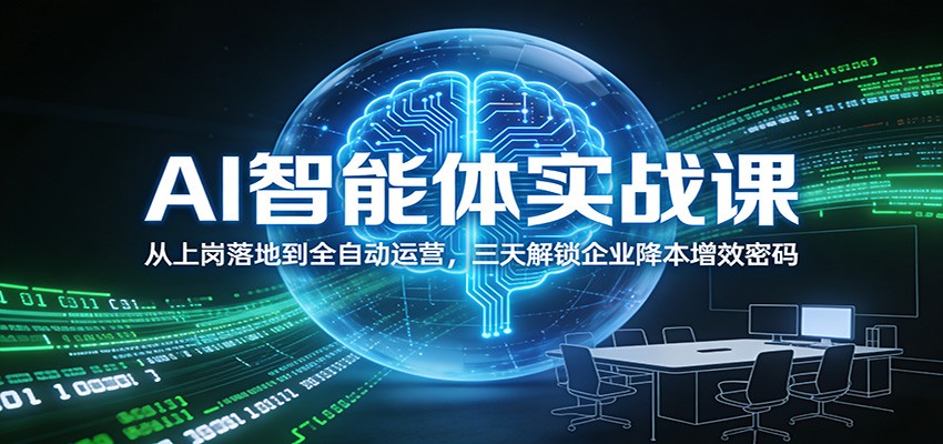 AI智能体实战课：从上岗落地到全自动运营，三天解锁企业降本增效密码-星火轻创