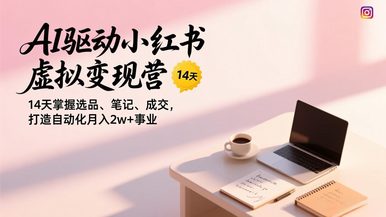 AI驱动小红书虚拟变现营，14天掌握选品、笔记、成交，打造自动化月入2w+事业-星火轻创