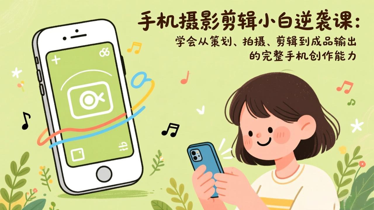 手机摄影剪辑小白逆袭课：学会从策划、拍摄、剪辑到成品输出的完整手机创作能力-星火轻创