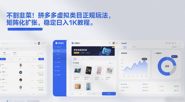 不割韭菜！拼多多虚拟类目正规玩法，矩阵化扩张，稳定日入1K教程【揭秘】-星火轻创