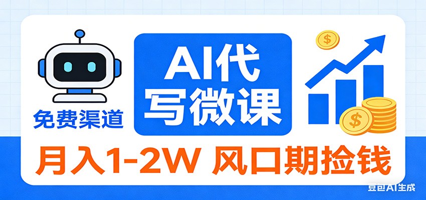 2026告别打工！AI 代写微课，提供免费渠道，月入 1-2W 风口期捡钱-星火轻创
