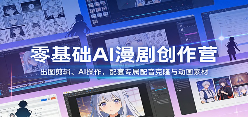 零基础AI漫剧创作营：出图剪辑、AI操作，配套专属配音克隆与动画素材-星火轻创