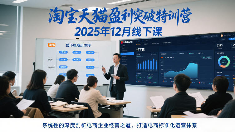 淘宝天猫盈利突破特训营25年12月线下课，系统性的深度剖析电商企业经营之道，打造电商标准化运营体系-星火轻创