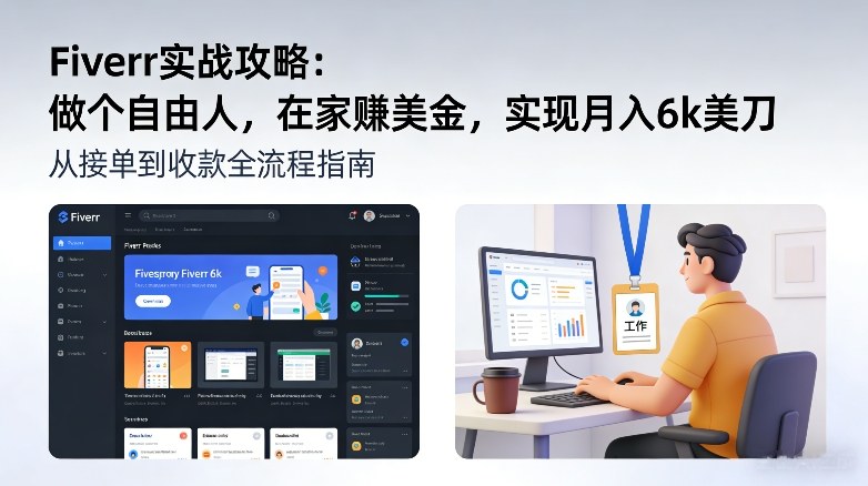 Fiverr实战攻略，做个自由人，在家賺美金，实现月入6k美刀-星火轻创