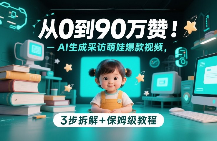 从0到90万赞：AI生成采访萌娃爆款视频，3步拆解+保姆级教程-星火轻创