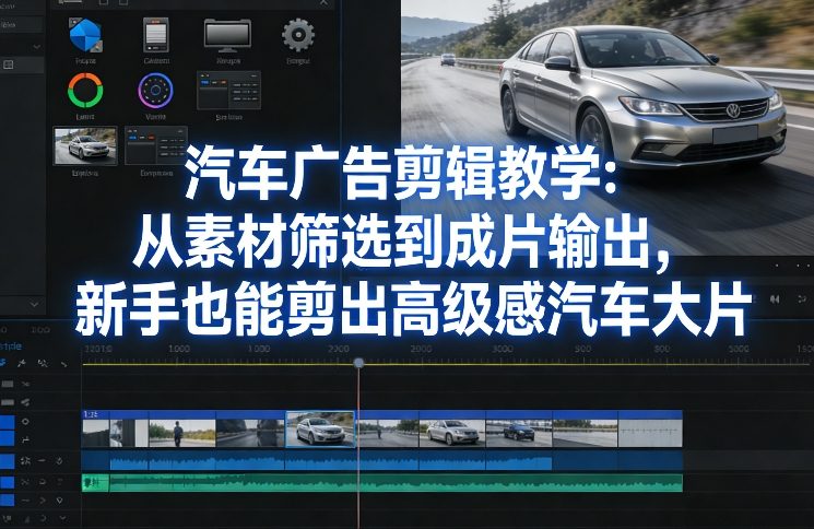 汽车广告剪辑教学：从素材筛选到成片输出，新手也能剪出高级感汽车大片-星火轻创
