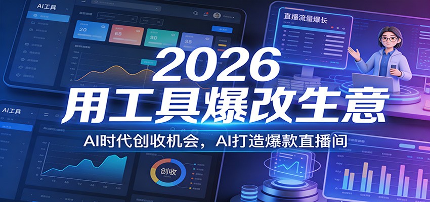 2026用工具爆改生意，AI时代创收机会，AI打造爆款直播间-星火轻创