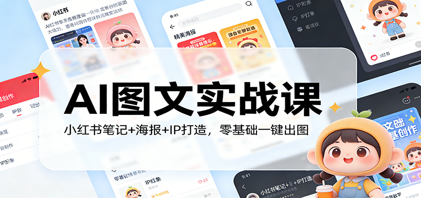 AI图文实战课：小红书笔记+海报+IP打造，零基础一键出图-星火轻创