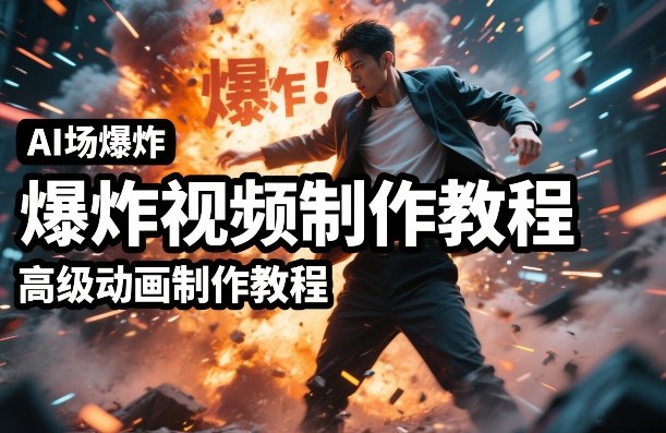 AI场景爆炸视频制作教程，利用人物实拍视频制作出高级的动画特效-星火轻创