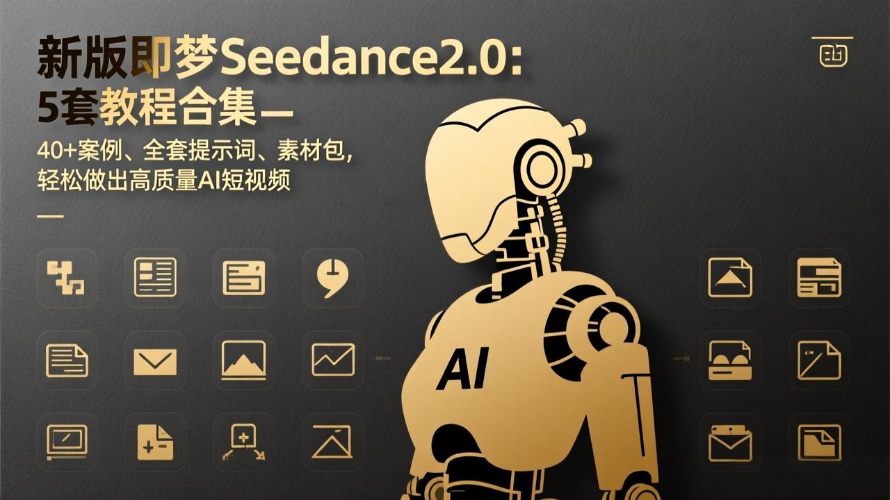 新版即梦Seedance2.0：5套教程合集，40+案例、全套提示词、素材包，轻松做出高质量AI短视频-星火轻创