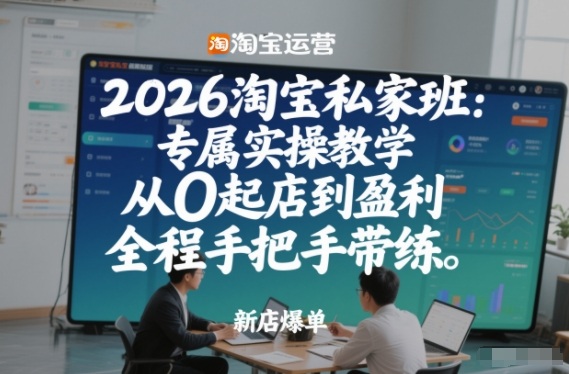 2026淘宝私家班：专属实操教学，从0起店到盈利，全程手把手带练(更新26年2月)-星火轻创