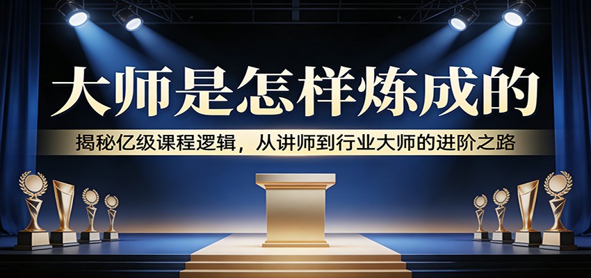大师是怎样炼成的：揭秘亿级课程逻辑，从讲师到行业大师的进阶之路-星火轻创