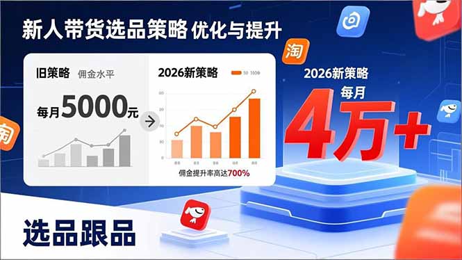 新人带货别瞎选品！这套2026全新选品跟品策略，让我的佣金从0做到每月4万+-小艾项目网