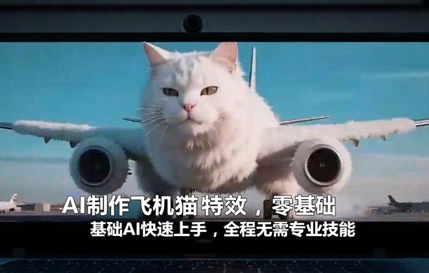 AI制作飞机猫特效，零基础AI快速上手，全程无需专业技能-星火轻创
